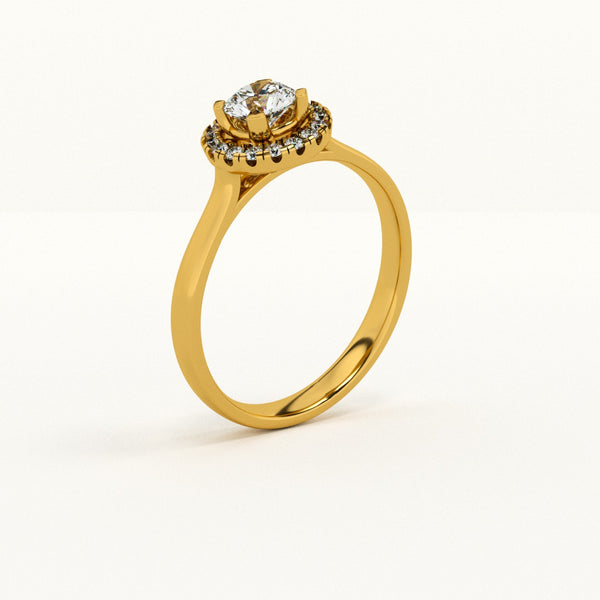 Radiant Halo Lab-Grown Diamond + Gold Vermeil Ring | 0.34 / 0.11 carat