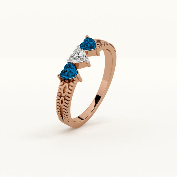 Midnight Royalty Sapphire 6KT 0.15 Carat lab-Grown Diamond Band
