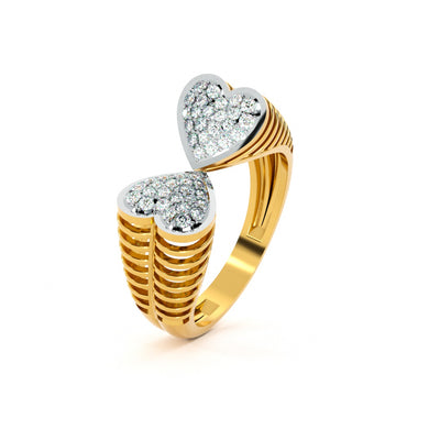 Twin Flames Heart Lab-Grown Diamond Customizable Ring