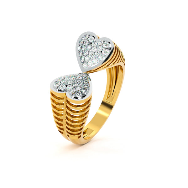 Twin Flames Heart Lab-Grown Diamond Customizable Ring