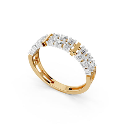 Bold Cluster 9KT Lab grown Diamond Band Ring