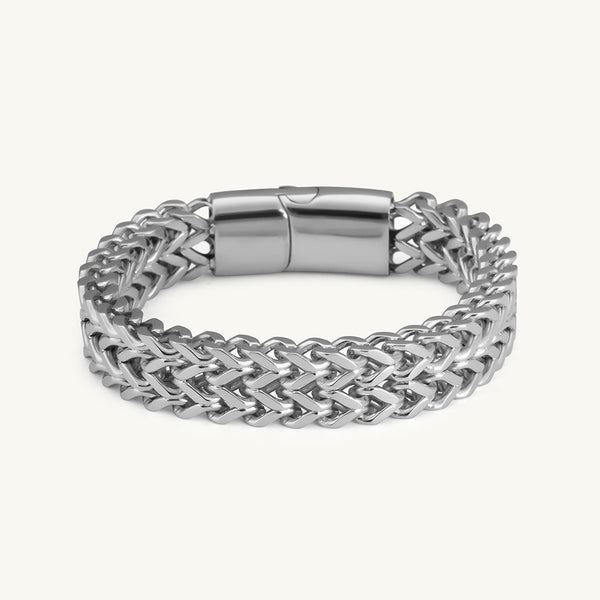 Statement Interwoven Silver Men's Bracelet