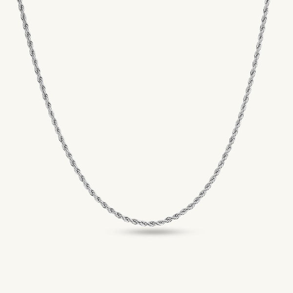Silver-Toned Rope Chain for Men - Image 1