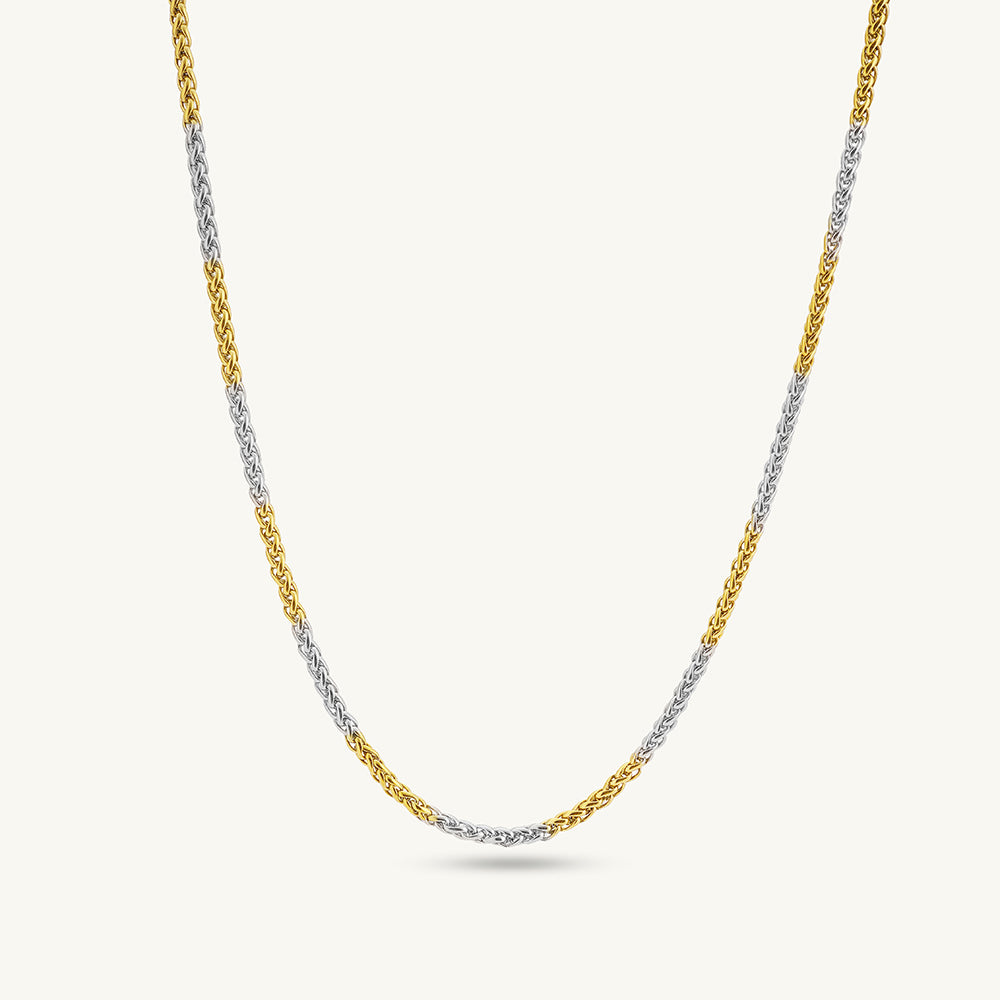 Silver-Gold Wheat Chain for Men