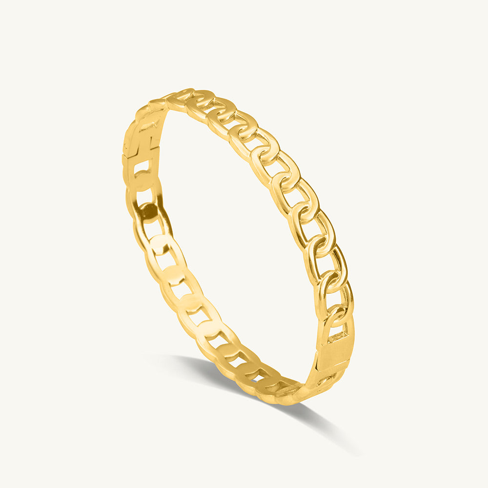 Gold Chain Link Bangle Bracelet