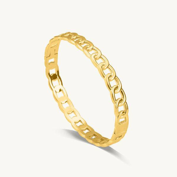 Gold Chain Link Bangle Bracelet