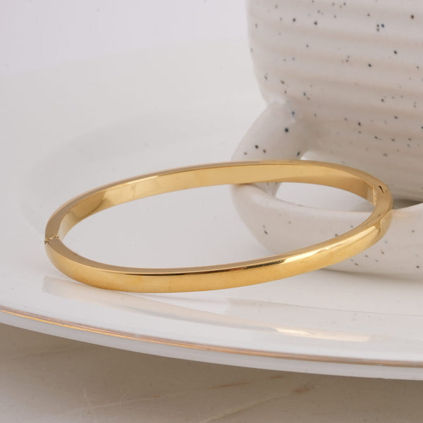 Plain Gold Bangle Bracelet - 5 mm