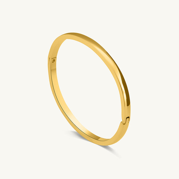 Plain Gold Bangle Bracelet - 6 mm