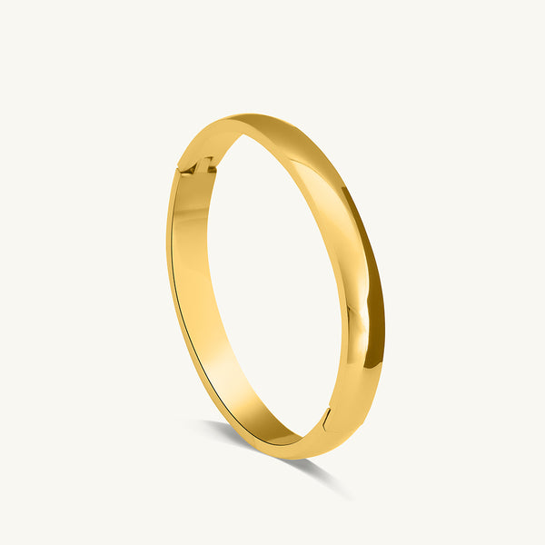 Plain Gold Bangle Bracelet - 7 mm