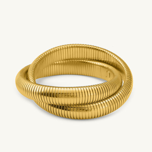 Gold Trio Snake Bangle