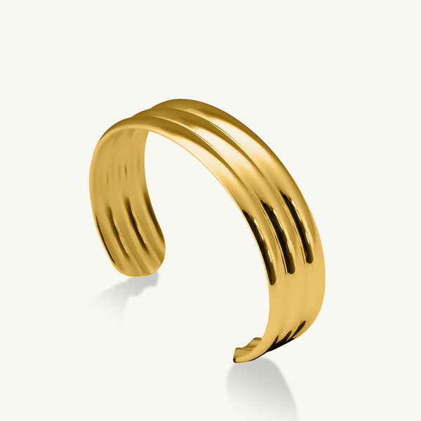 Tri Line Gold Cuff Bracelet