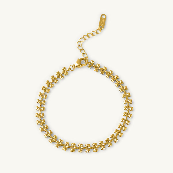 Gold Floral Link Bracelet