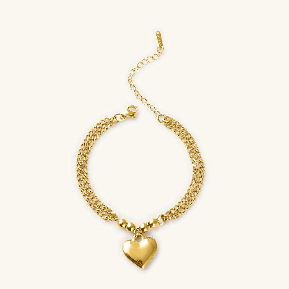 Luxe Amour Gold Heart Bracelet