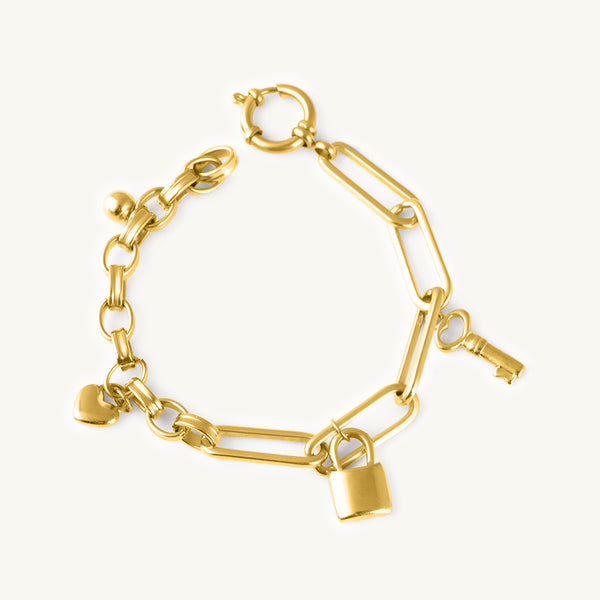 Golden Key Charm Bracelet