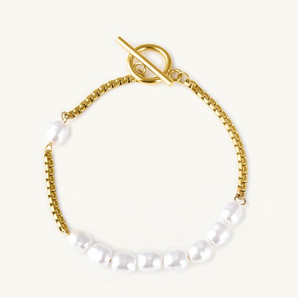The Pearl Cascade Link Bracelet
