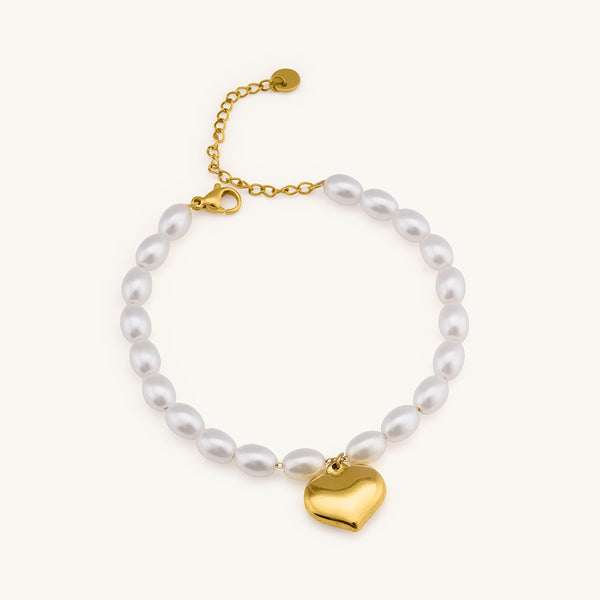 Romantic Pearl and Gold Bracelet