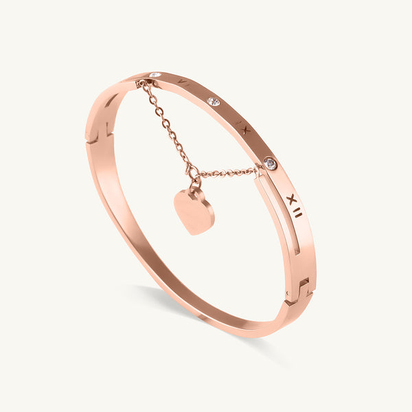 Golden Heart Drop Bangle
