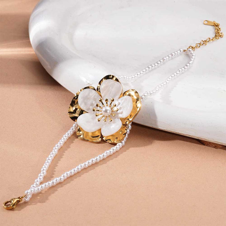 Bloom Pearl Chain Bracelet-2