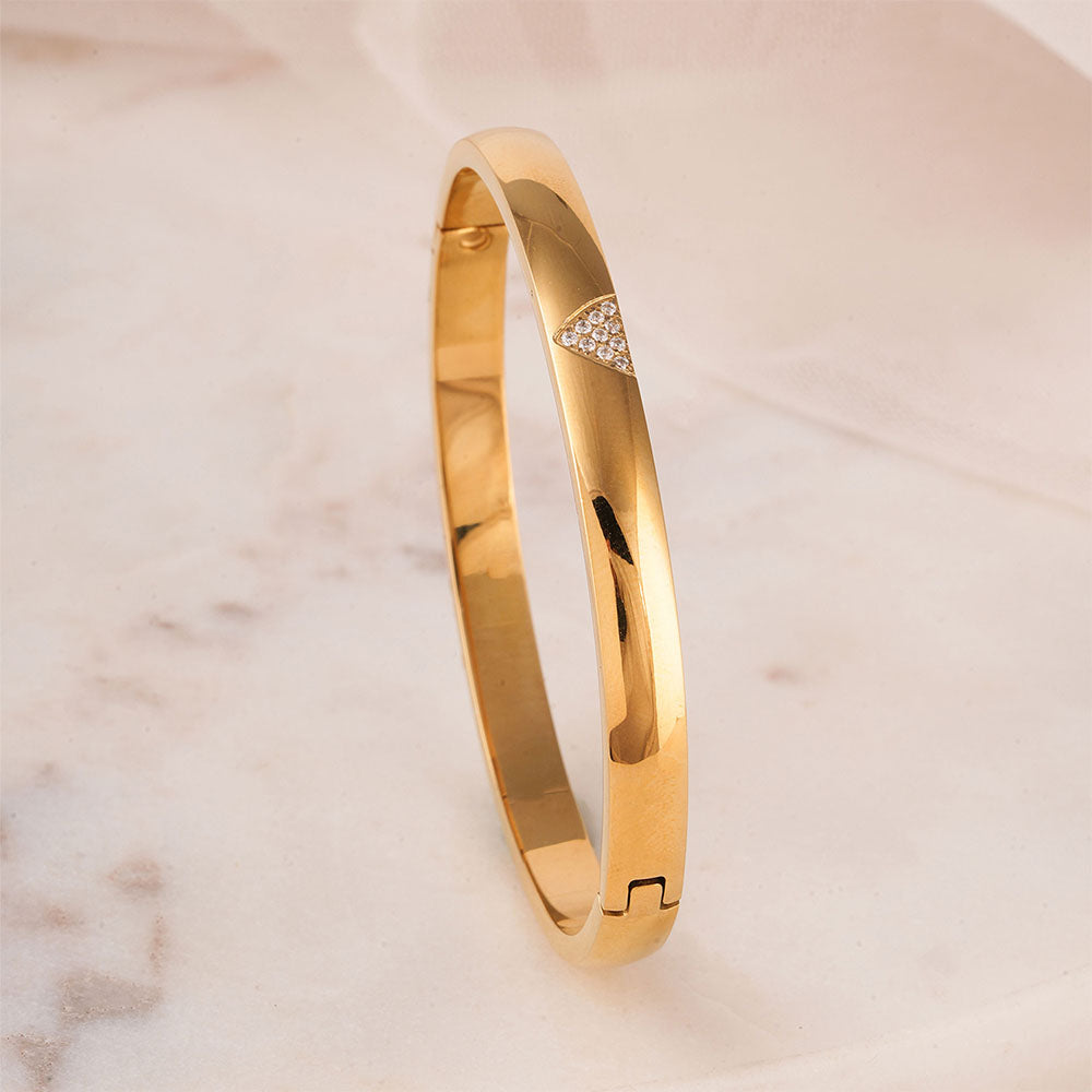 Shiny Tiny Stone Bangle Bracelet - view 4