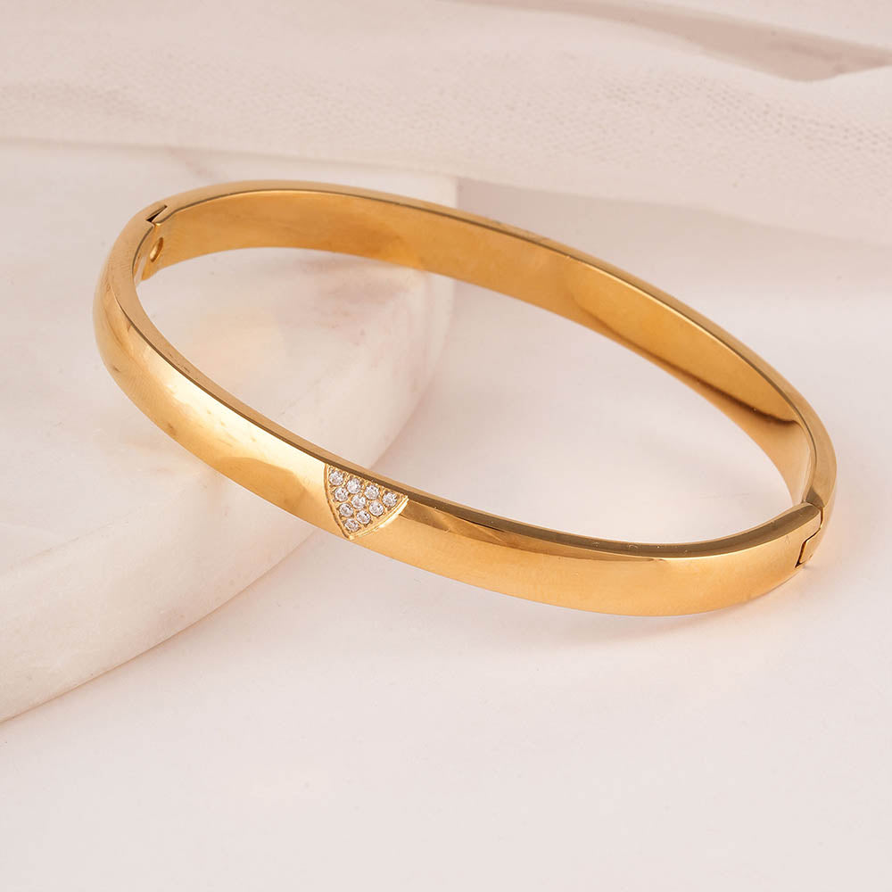 Shiny Tiny Stone Bangle Bracelet - view 3