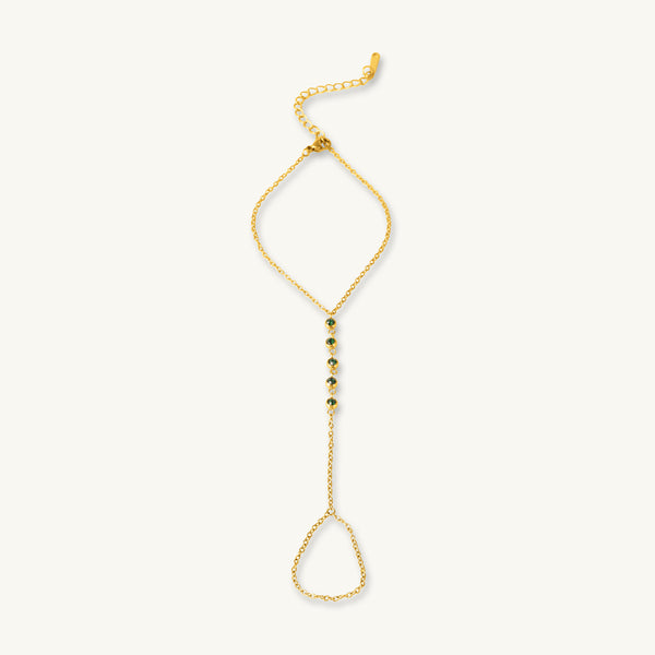 Emerald Glow Hand Harness Bracelet