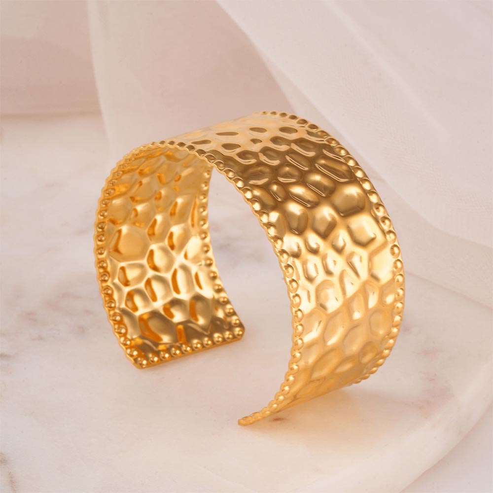 Chunky Textured Cuff Bracelet - view 4