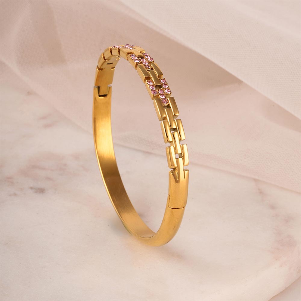 Brick Pattern Bangle Bracelet - view 4