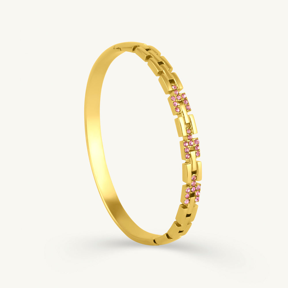 Brick Pattern Bangle Bracelet - view 2