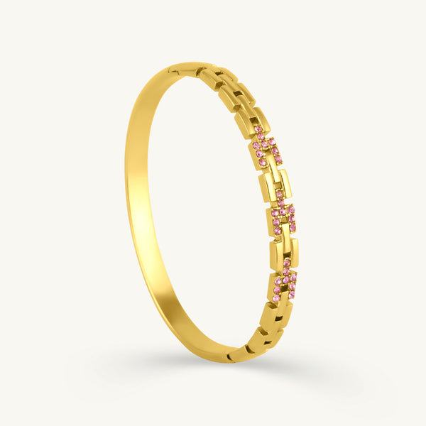 Brick Pattern Bangle Bracelet-1