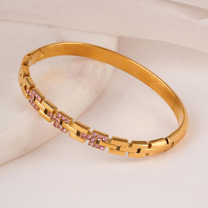 Brick Pattern Bangle Bracelet-2