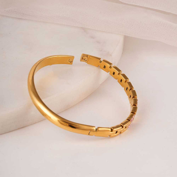Brick Pattern Bangle Bracelet-4
