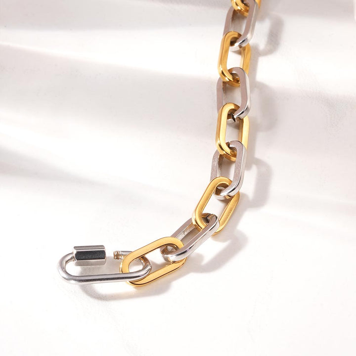 Bi-Tone Chunky Chain Bracelet-3