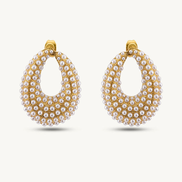 Pearl Covered Stud Earrings