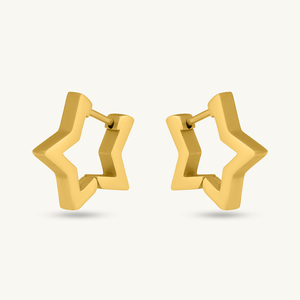 Outline Star Huggie Earrings