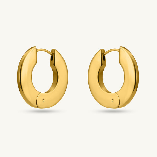 Flat Round Hoop Earrings