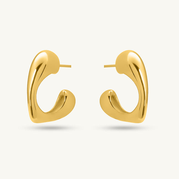 Open Heart Hoop Earrings