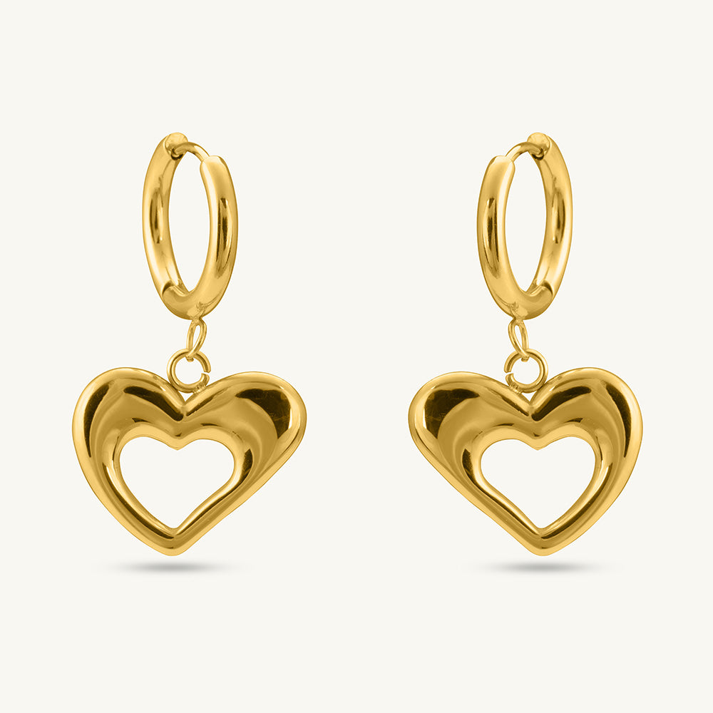 Dangling Heart Drop Earrings