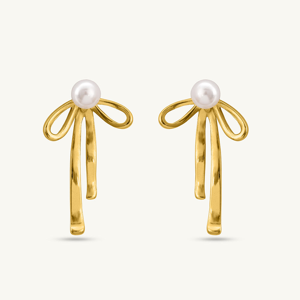Pearl Bow Earrings