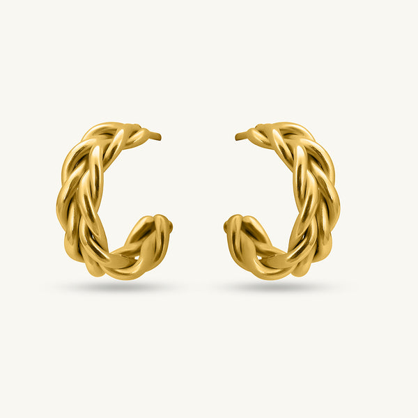 Golden Braid Hoops