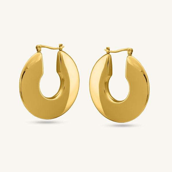 Golden Torus Hoop Earrings
