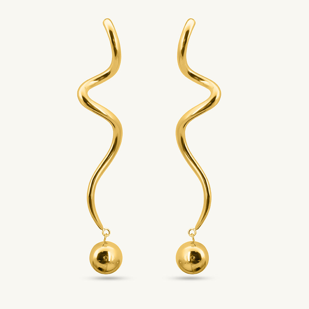 Golden S-Curve Ball Danglers