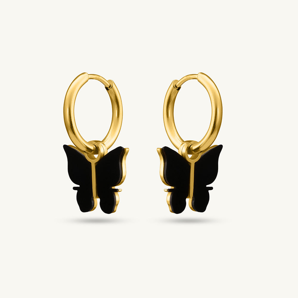 Midnight Butterfly Drop Earrings