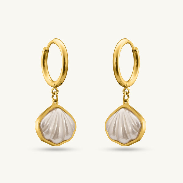 Golden Shell Dangle Earrings