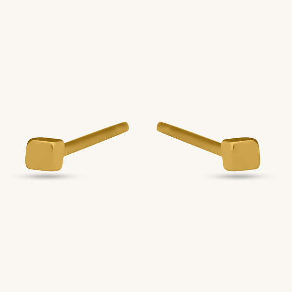 Gold Square Studs