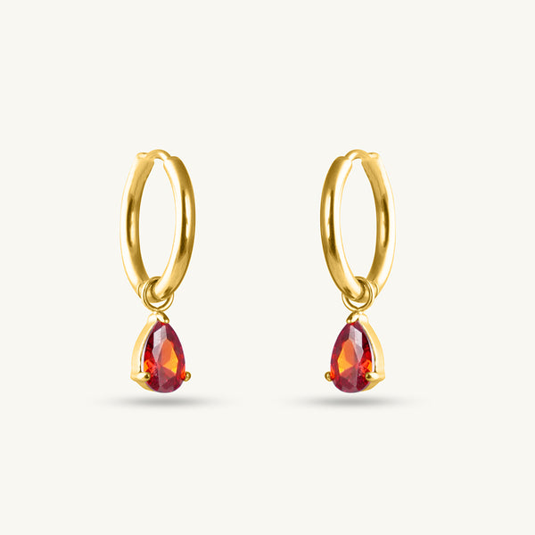 Golden Red Hoops