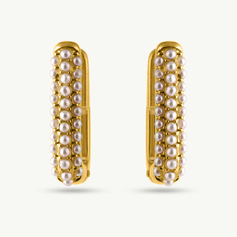 Ivory Arc Pearl Luxe Hoops