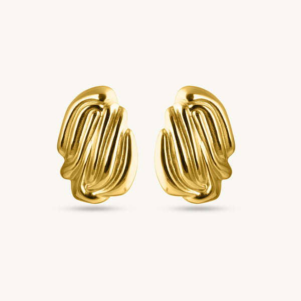 Heavy Gold Abstract Earrings