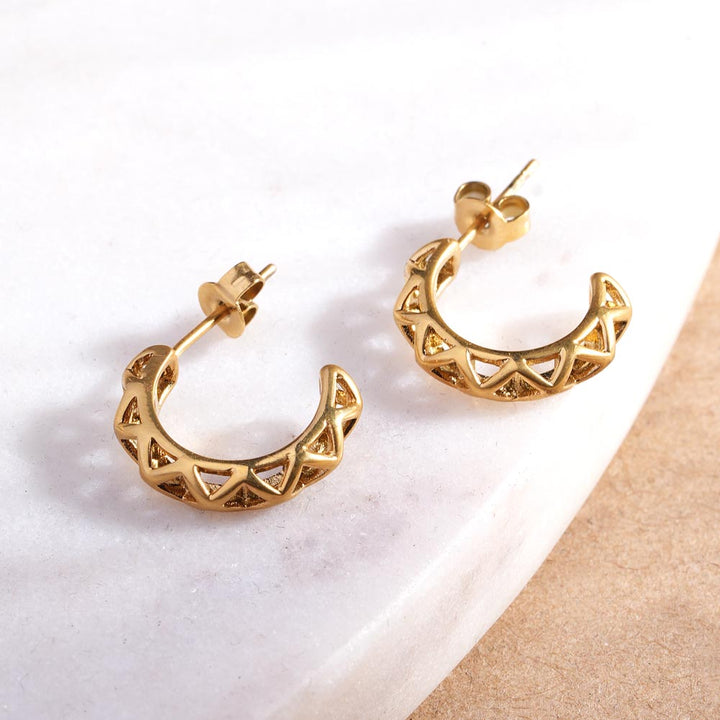 Crown Etch Hoops - 1