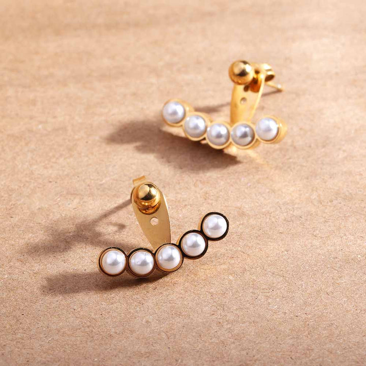 Pearl Fan Radiance Studs - 4