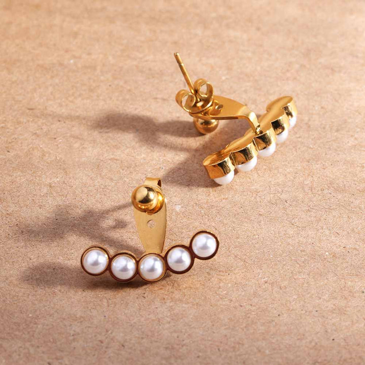 Pearl Fan Radiance Studs - 3